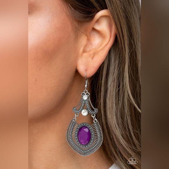 Panama Palace Purple Earrings - Picture 3 of 3